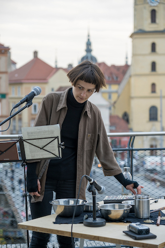 Performative Lesung<br>
Luzie Meyer: Towers<br>
8.11.2025<br>
Foto: Natascha Reiterer