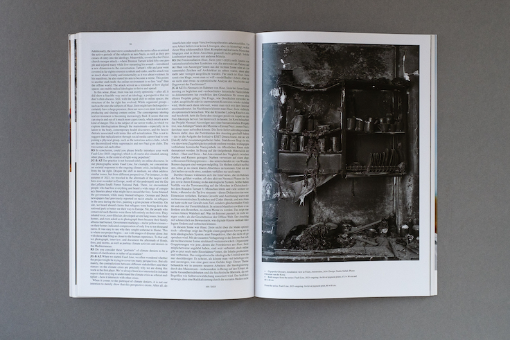 Künstler*innenbeitrag / Artist feature in Camera Austria International 169/2025, S. / pp. 56–57.

Doppelseite / spread: Jakob Ganslmeier & Ana Zibelnik, S. / pp. 56–57.