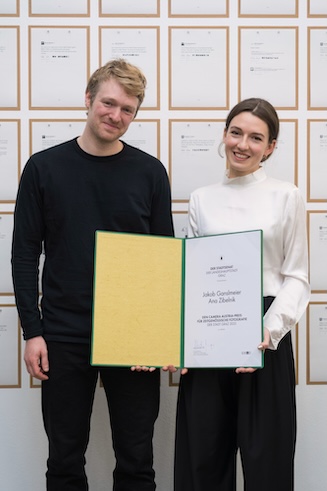 Eröffnung<br>Klara Källström & Thobias Fäldt: The Space Between<br>Preisverleihung<br>Camera Austria-Preis für zeitgenössische Fotografie der Stadt Graz 2025 an<br>
Jakob Ganslmeier & Ana Zibelnik
<br>Foto: Natascha Reiterer