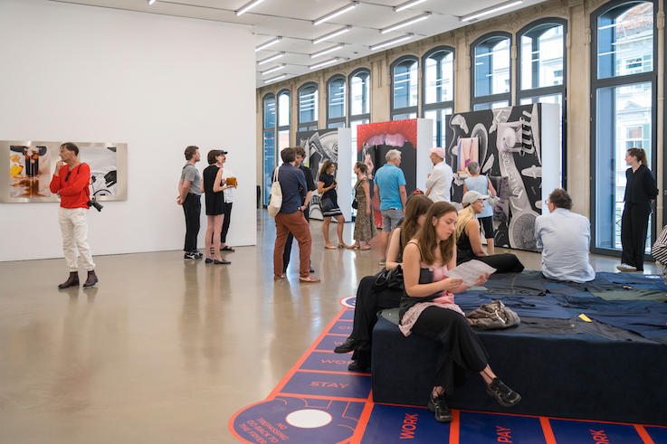 Eröffnung<br>
Luise Marchand: Aussicht auf Gewinn<br>
Camera Austria 2026<br>
Foto: Natascha Reiterer